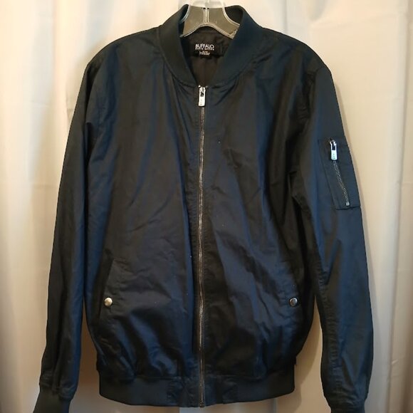 BUFFALO by DAVID BITTON Navy Blue Windbreaker Pilots Jacket womens S Full Zip up - Picture 1 of 9